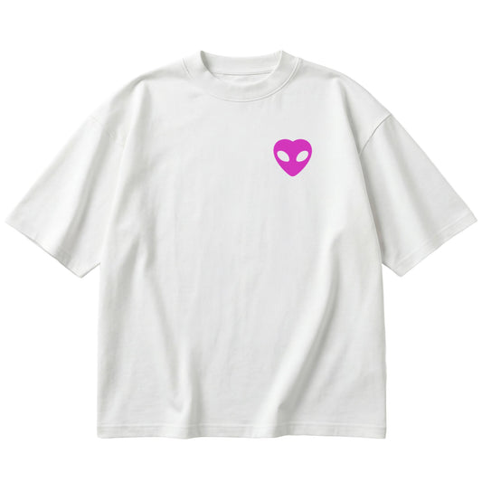 Pink Alien Heart Oversize T-Shirt