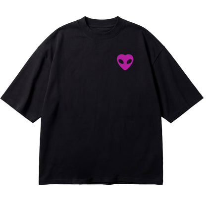 Pink Alien Heart Oversize T-Shirt